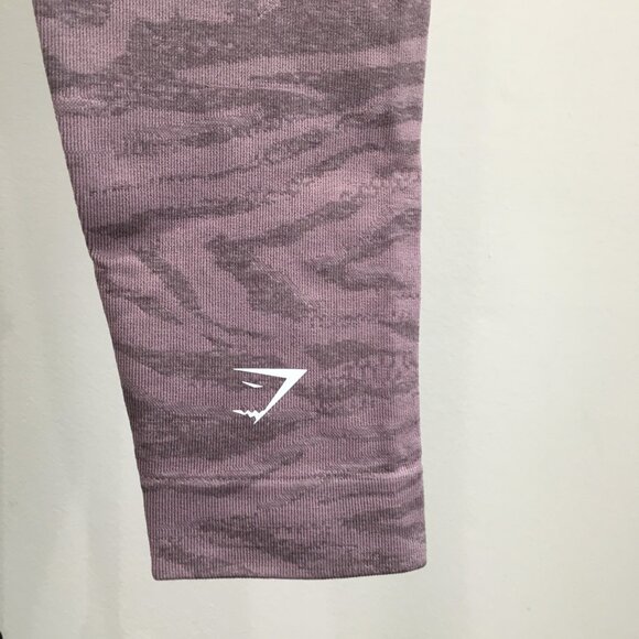 GYMSHARK Purple Mix Zebra Style Printed/Embossed Pull On Activewear Leggings - Picture 9 of 9